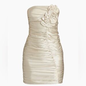 Amanda Uprichard Tenley Floral-Appliquéd Silk Minidress, NWT, M $312MSRP